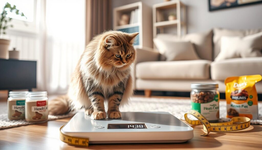 monitoring cat's weight loss progress